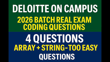 Deloitte On-Campus 2026 Real Coding Questions | 4 Easy Array & String Problems Explained