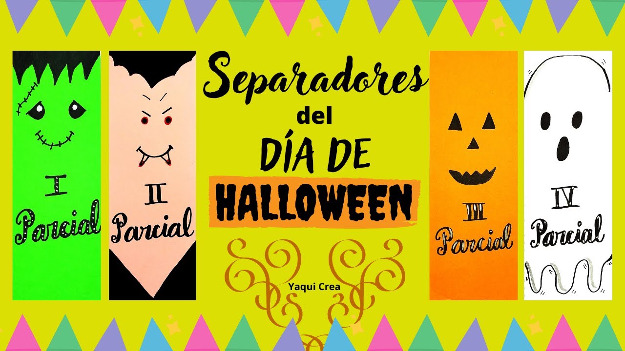 SEPARADORES para PARCIALES inspirados en el Día de Halloween |Separadores  Bonitos para Cuadernos - thptnganamst.edu.vn