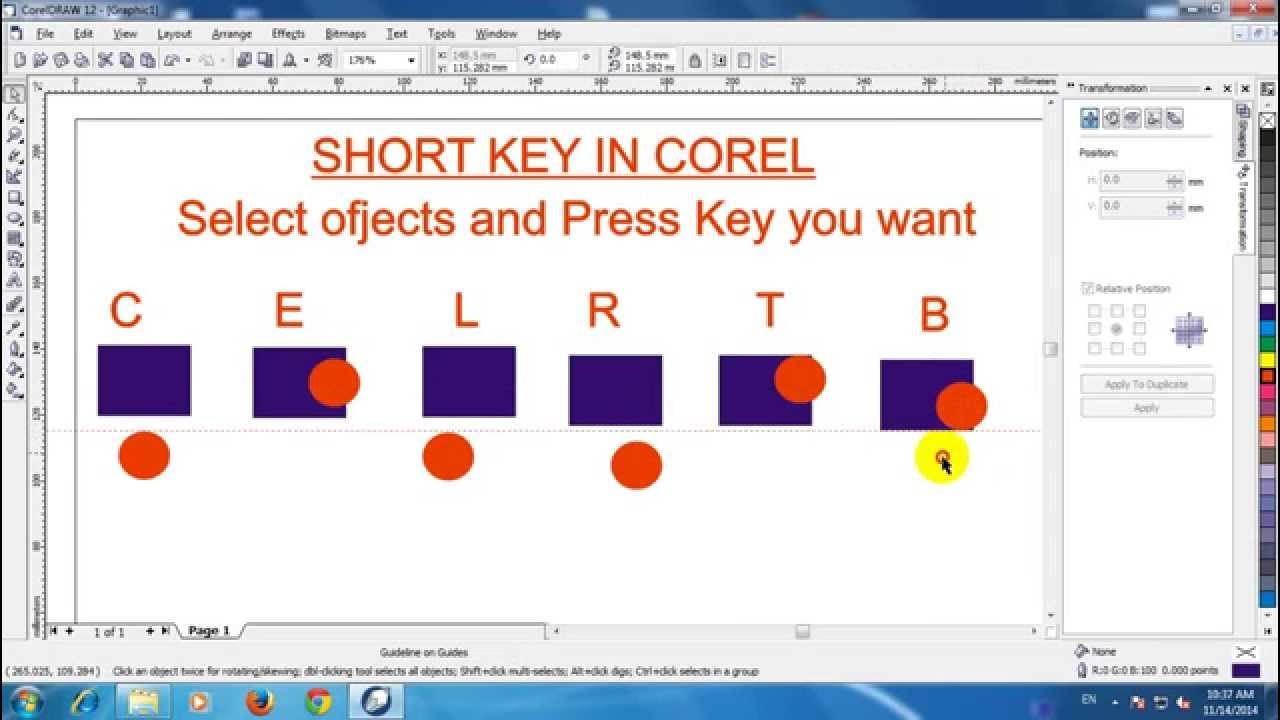 how to use short key in corel draw YouTube
