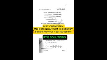 M.Sc Chemistry SOLVED PYQ IGNOU 📜 MCH-018😲#ytshorts #shorts #trending #MCH-018
