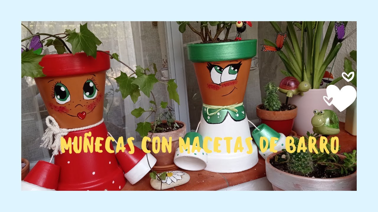 MUÑECAS con MACETAS DE BARRO.....Simpáticas y graciosas .Para decorar tu casa y jardín.