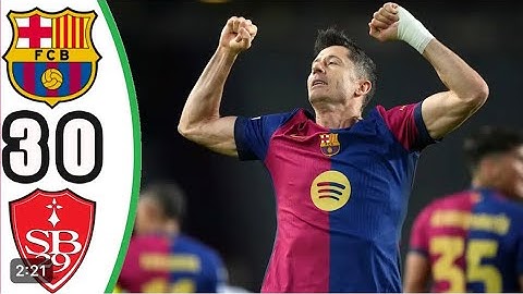 ملخص مباراة برشلونة وبريست 3-0  ملخص مباراة برشلونة اليوم   اهداف برشلونة اليوم مباراة برشلونه امس