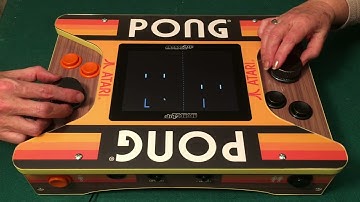Nate and mom play Pong Doubles on Arcade1Up Head-To-Head Countercade