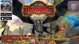 Belajar untuk menjadi Pelatih Naga Tertinggi!, School of dragons (Android/IOS) screenshot 1