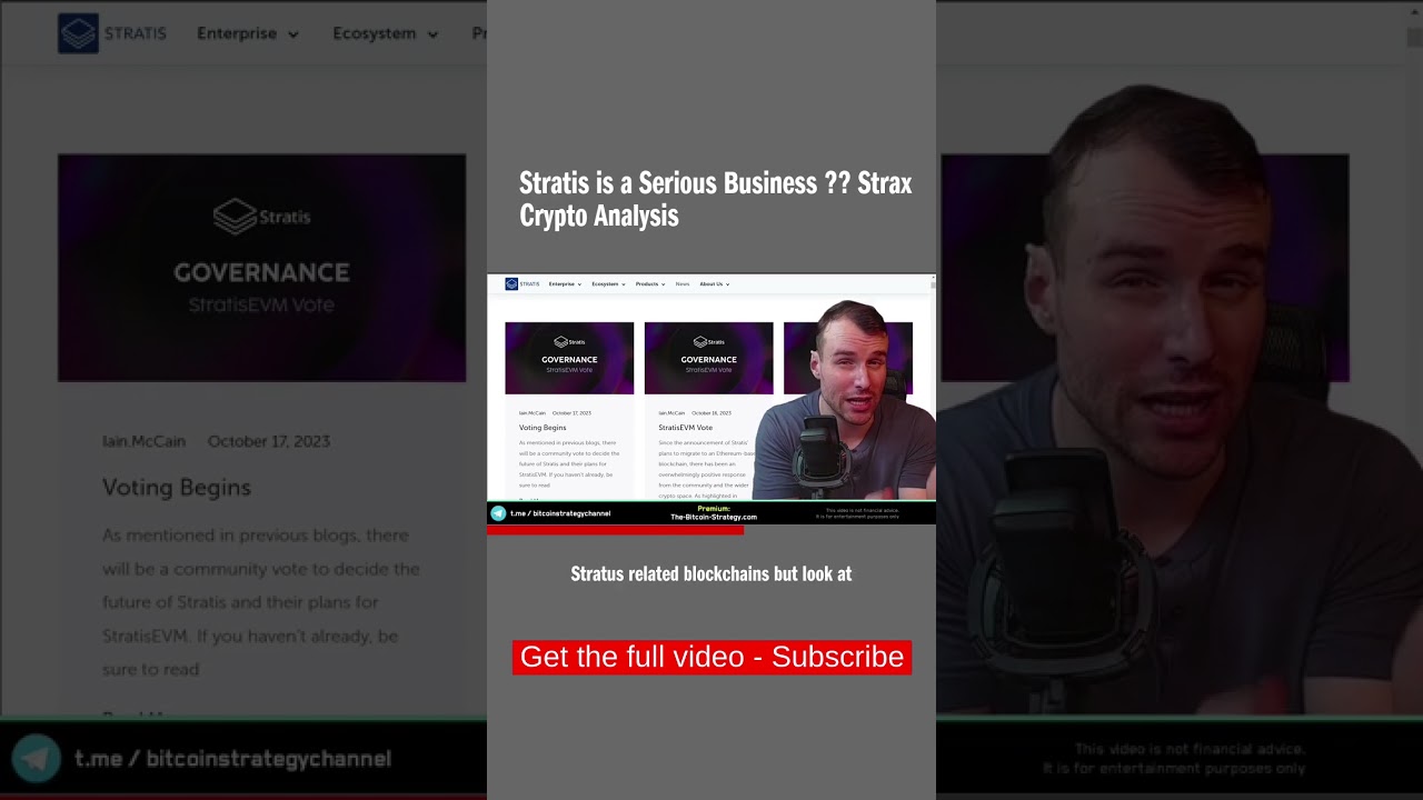 Stratis is a Serious Business 👨‍💼 Strax Crypto Analysis - YouTube