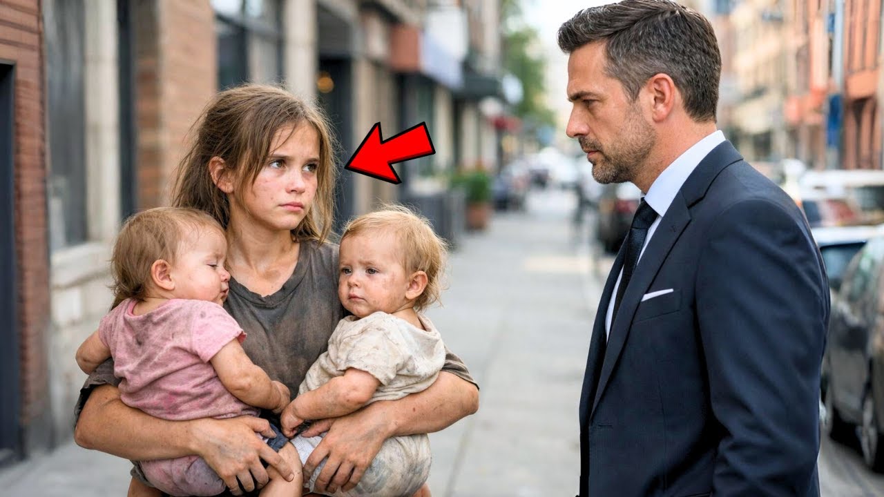 “VOCÊ FICA COM UMA DAS MINHAS IRMÃS?” – PERGUNTOU A MENINA SEM-TETO AO MILIONÁRIO… A RESPOSTA FOI…