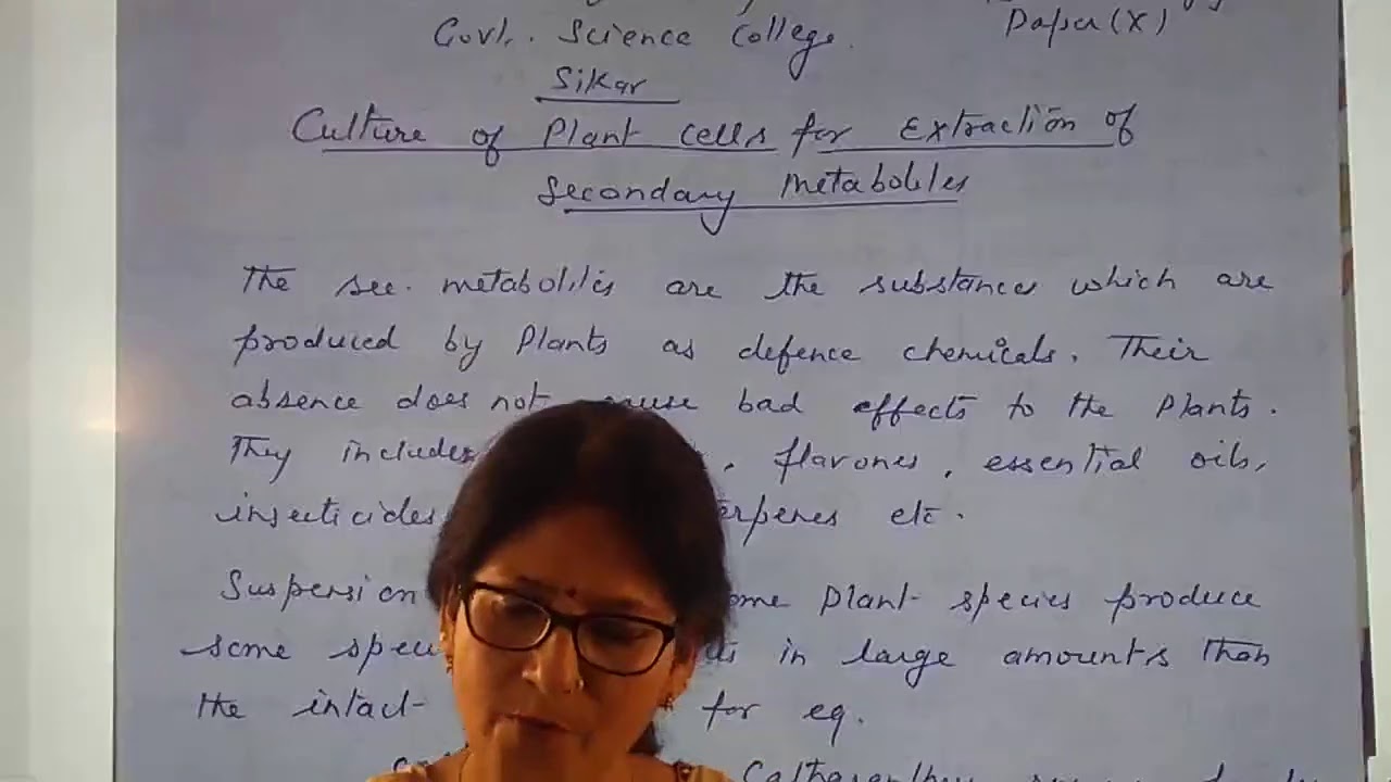 Cell culture for production of sec. metabolites M.Sc.(F)