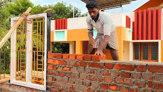 Brick Wall Construction | Traditional Bricklaying Techniques for House Building |Window Installation