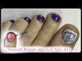 👣How to Mini Pedicure at Home Remove Gel Polish on Toenails Repair Broken Toenail with Acrylic