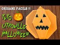 TUTO : Comment faire un Origami en papier en forme de citrouille d’Halloween ? Décoration facile 🎃