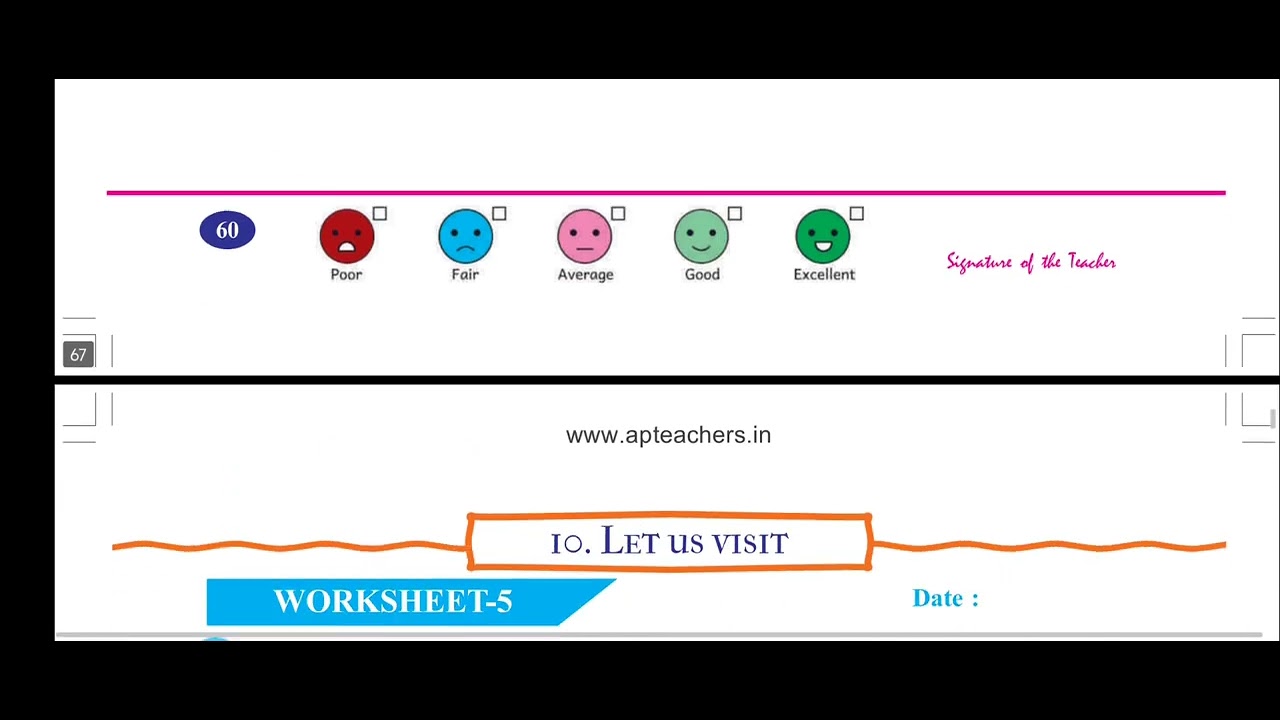 4th Class Evs 10th Lesson Let's us visit Work book