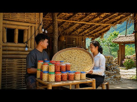 Harvesting Giant Wild Bamboo Shoots for Traditional Chili Pickles