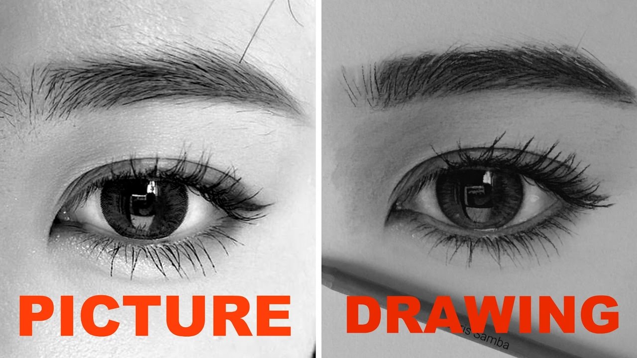 realistic female eye sketch