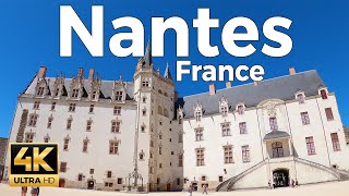 Nantes, France Walking Tour (4k Ultra HD 60fps) - With Captions