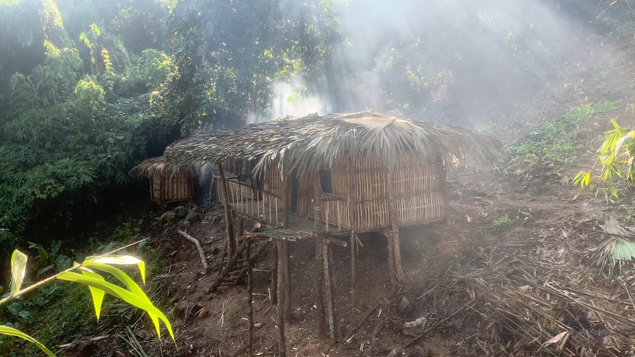 Full TimeLapse: 90_Days_the girl and her 80-year-old grandmother built a house in the forest.