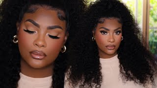 My Summer Go To Makeup Look | Prefect Flawless Half Up Curly Hair & Makeup Tutorial | Donmily Hair