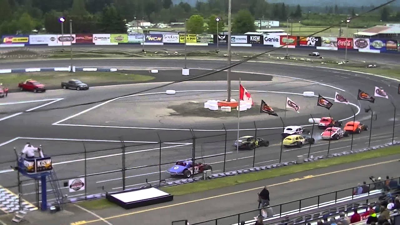 June 14th 2014 Evergreen Speedway Races Vintage Modifieds Heat 1 - YouTube