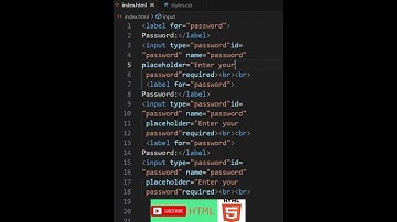 html input label password placeholder learn #code  #coding #htmlcode #html #htmltutorial #coder