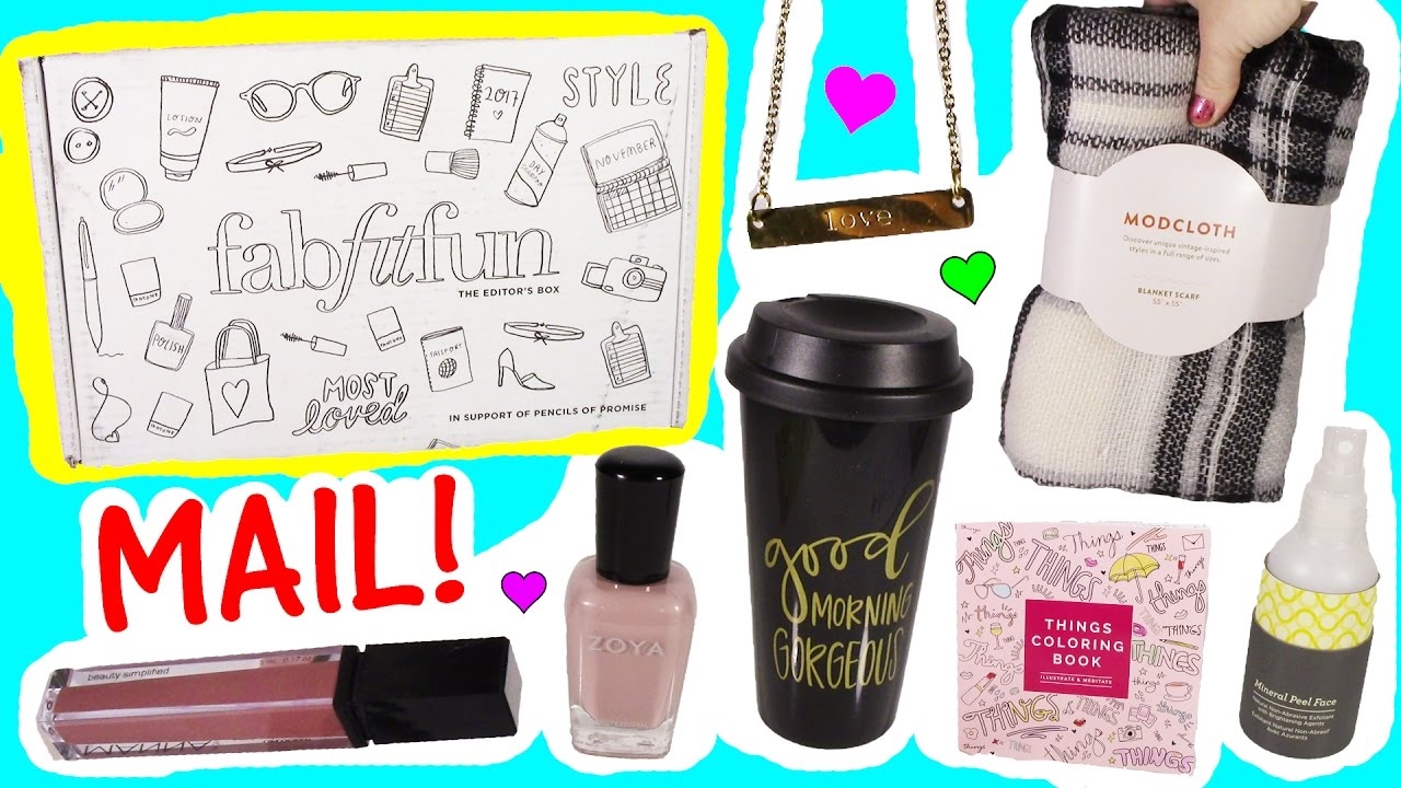 MAIL! UNBOXING Fab Fit Fun BOX! Editor's Edition! Lip Gloss Nail Polish Beauty Accessories! FUN