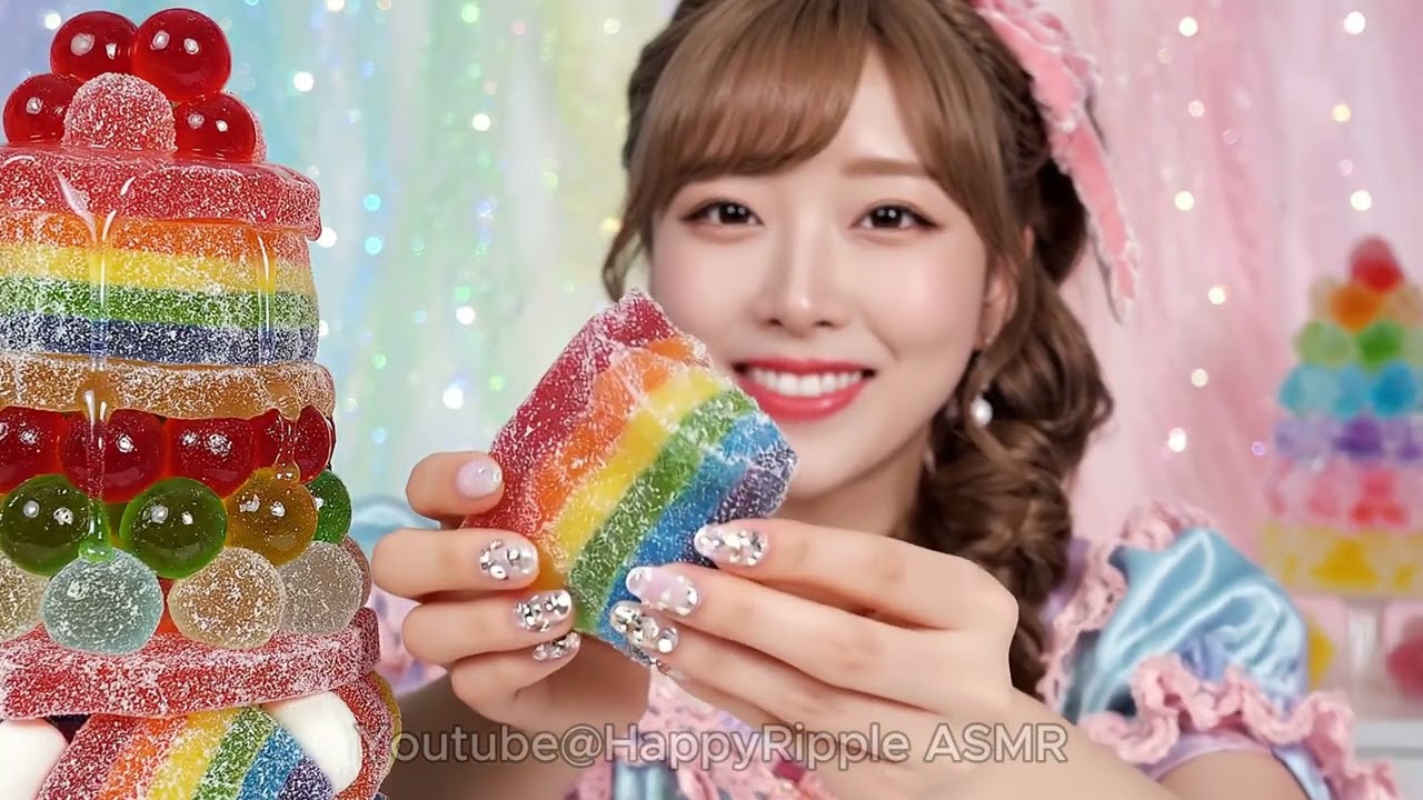 Juicy Rainbow Gummies ASMR 🍭 Sweet Dessert Table Feast!