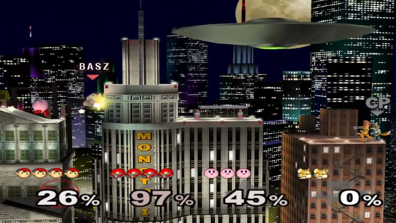 Super Smash Bros Melee (GCN) Special Request #135 - Ness VS Samus VS Kirby VS Fox