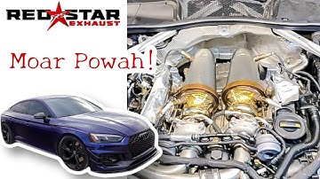 Audi RS5 Redstar Downpipe Install, Cold Start, And Rev