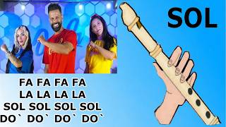 "Passinho Do Jamal - Toma Toma Dança ", flauta dulce fácil, tutorial animación, easy flute recorder