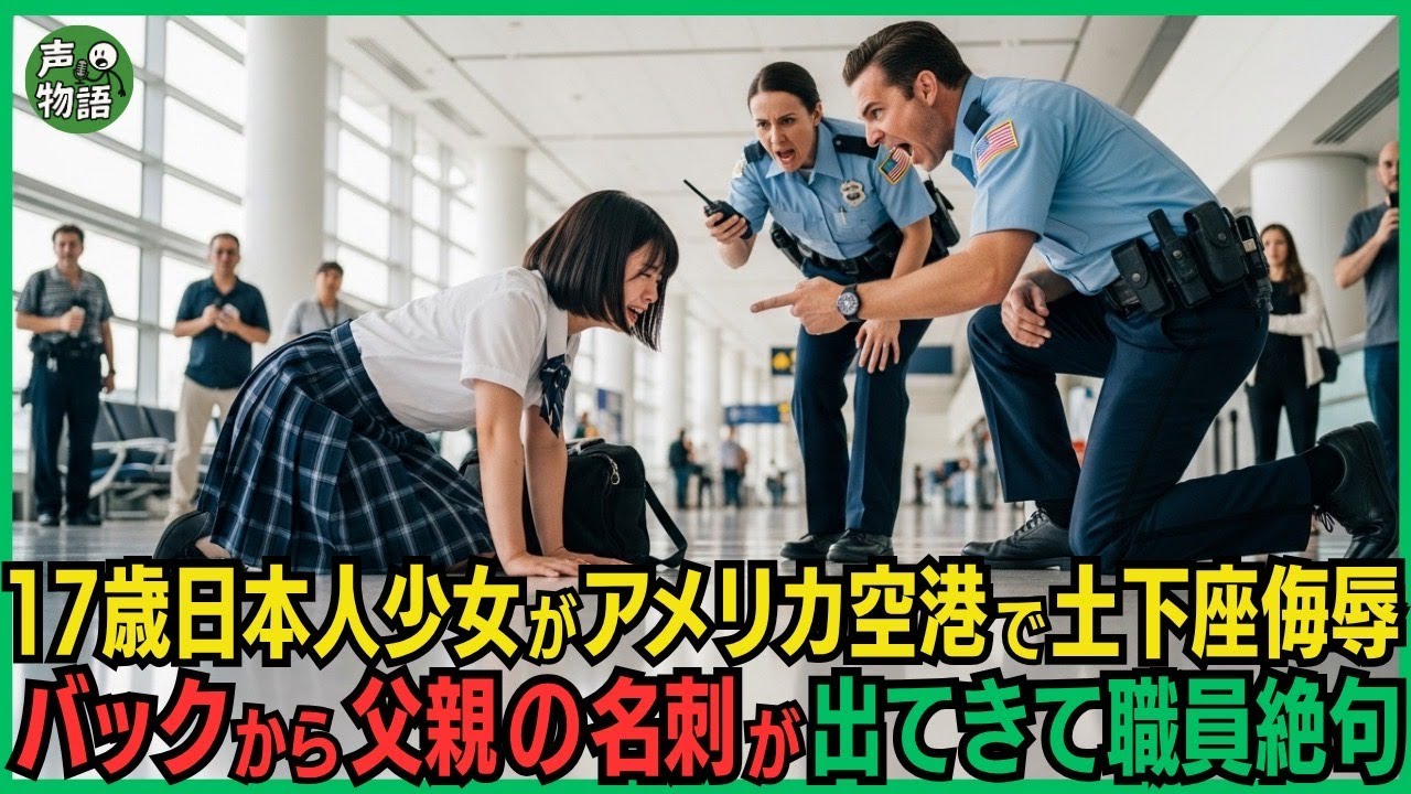17歳日本人少女がアメリカ空港で土下座させられて職員2人から侮辱を受けた。バックから父親の名刺が出てきて職員絶句