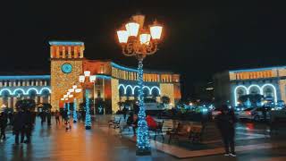 Street walk at night Christmas and new year celebration #armenia #yerevan #armeniatv #armenian