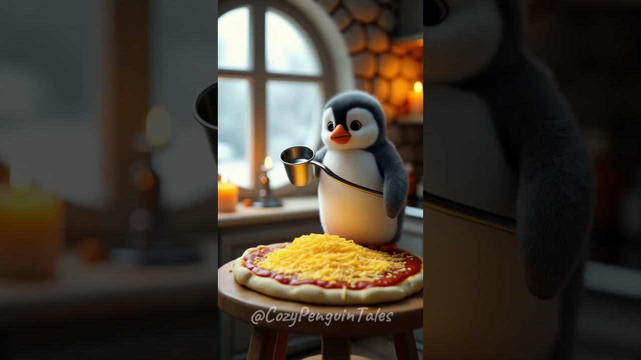 Tiny Penguin Mumble Took a Bite of Pizza and Instantly Regretted It! 🔥😂 
