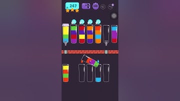 Cups - water sort puzzle | level 247 | ⭐️⭐️⭐️