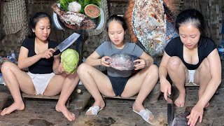 White noodles, hot grilled fish, eaten together is so delicious..😋‼️🇱🇦🇹🇭