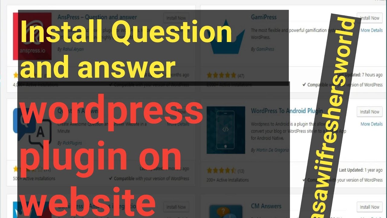 How to Install AnsPress Plugin in wordpress website||vasawiifreshersworld