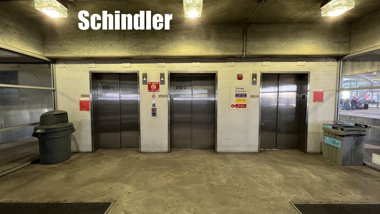 Glass Schindler Hydraulic Elevators @ Lambert Airport Terminal 2 Garage - St. Louis, MO