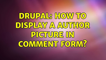Drupal: How to display a author picture in comment form?
