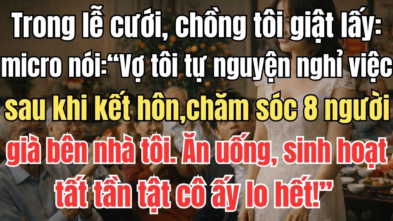 Trong lễ cưới, chồng tôi giật lấy micro nói:“Vợ tôi tự nguyện nghỉ việc sau khi kết hôn, chăm sóc 8