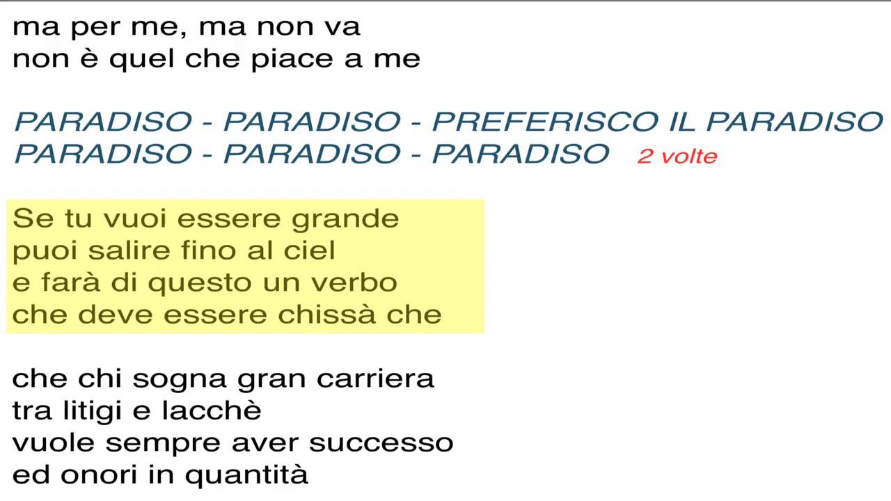 Paradiso Paradiso Preferisco Il Paradiso Testo