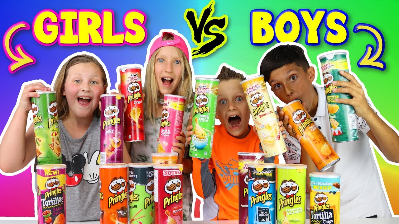 Girls Vs Boys Pringles Challenge