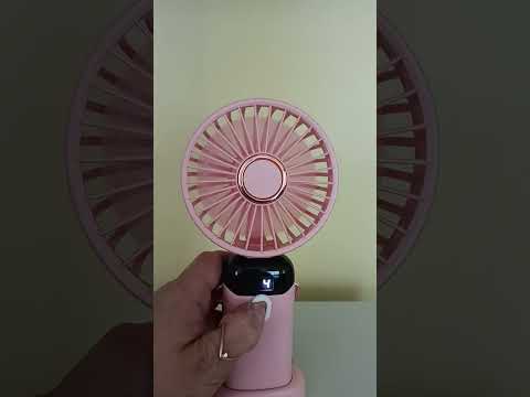 Портативний вентилятор Mini fan XL-880 діаметр 9 см з підставкою для телефону та дисплеєм Синій