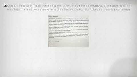 Chapter 7 Introduction The central limit theorem ( clt for short)is one of the most powerful and use