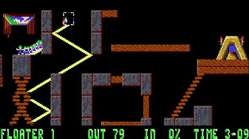 Lemmings Mayhem Level 25: Have a nice day! Walkthrough DOS