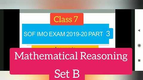 SOF IMO Exam 2019 Answer key Class 7 Set B for Mathematical Reasoning