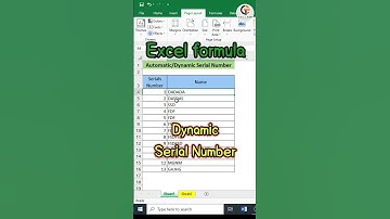 Dynamic Serial Number in Excel | Advance Excel #shorts #excel #exceltips #exceltutorial #shortsvideo