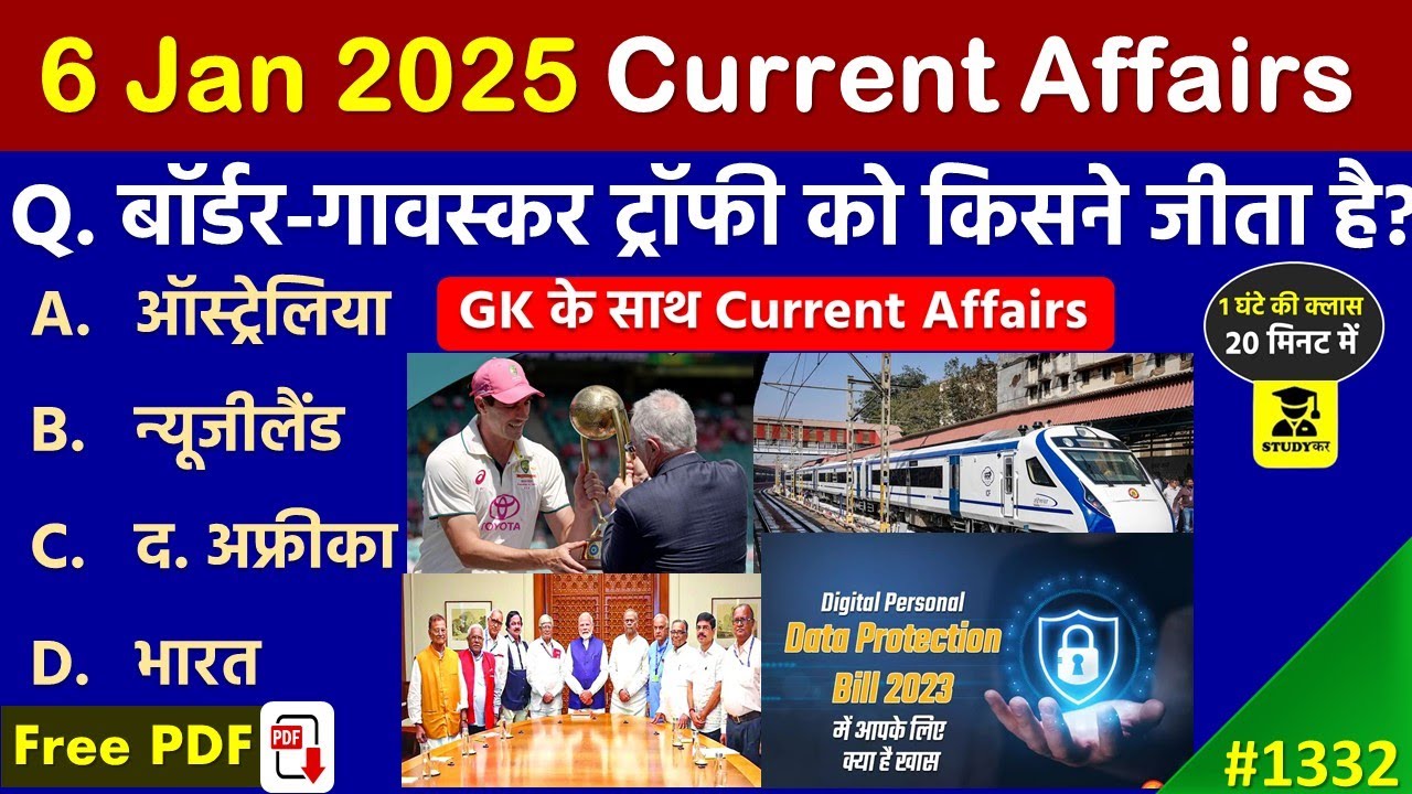 6 January 2025 Daily Current Affairs | Today Current Affairs |Current ...