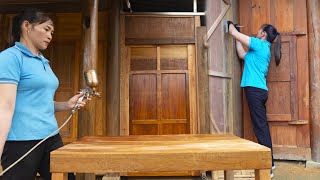 Sell piglets, make a wooden kitchen door & wooden table - grow flower | Dien Tieu Van