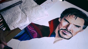 Drawing Benedict Cumberbatch As Doctor Strange Full Timelapse Video