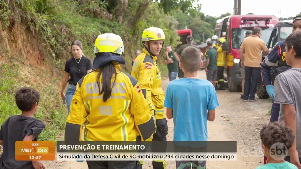 Prevenção e treinamento: simulado da Defesa Civil mobiliza 294 cidades | Cotidiano | SCC Meio-Dia