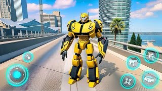 Flying Jet Car Transformation Robot Game 2027 New Super City Fight - Android Gameplay screenshot 5