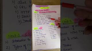 🔥 BCA Semester 2 Web Technology Most Important Questions🚀in One  Short Video 📚⚡#webtechnology