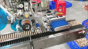Horizontal way cylindrical products labeling machine for sausage